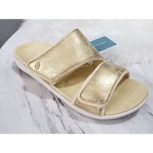 NEW NO BOX‎ 10 WIDE Revitalign Orthotic Kholo Gold Slide Sandals Womens